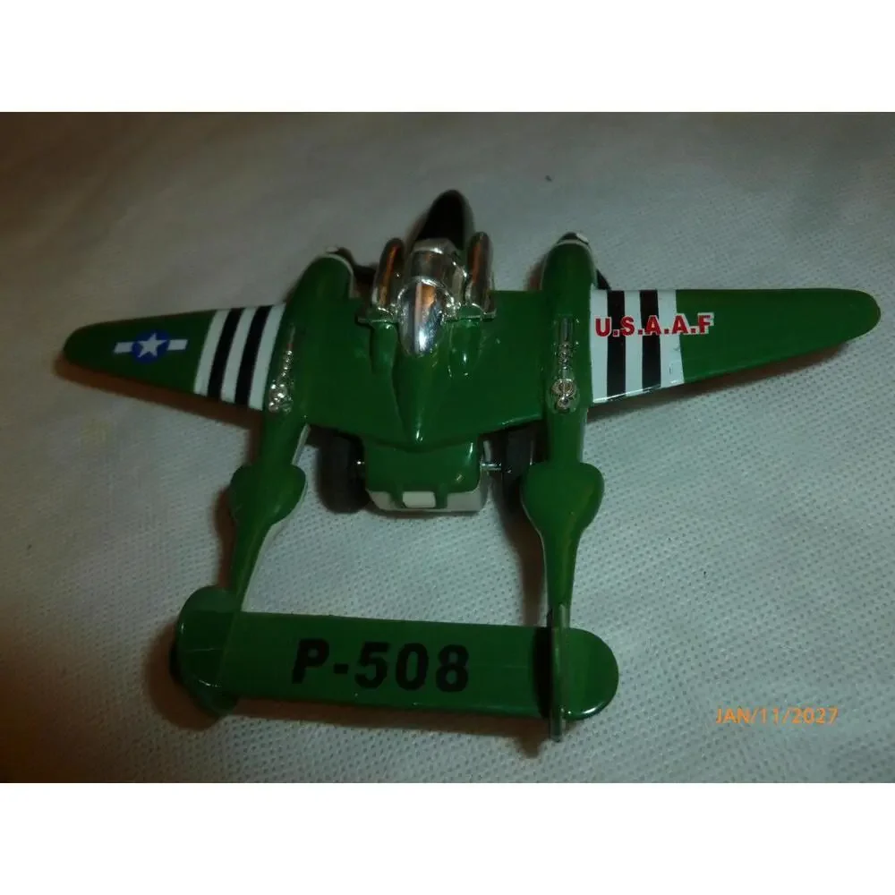 P-508 WWII‎ Pullback Fighter Green Showcasts 508D Diecast Model Toy AirPlane
